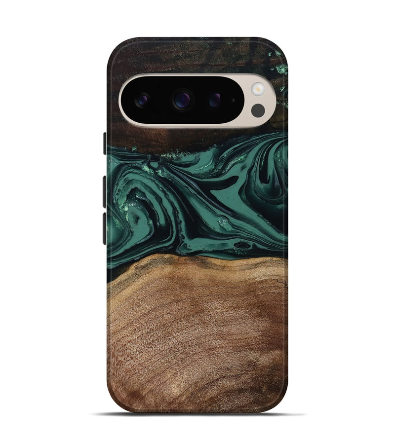 Pixel 9 Wood Live Edge Phone Case - Shauna (Green, 808636)