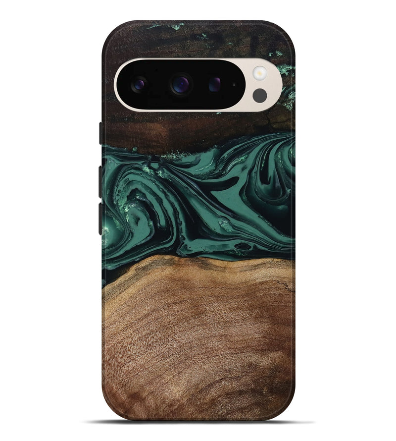 Pixel 9 Pro XL Wood Live Edge Phone Case - Shauna (Green, 808636)