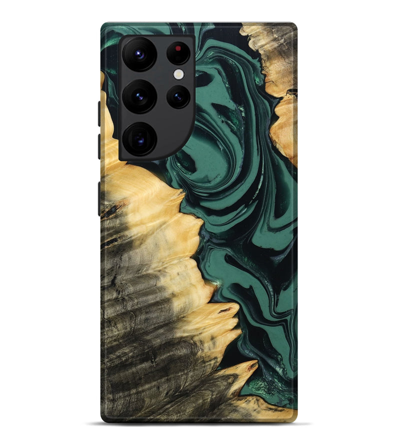 Galaxy S22 Ultra Wood Live Edge Phone Case - Shianne (Green, 808644)