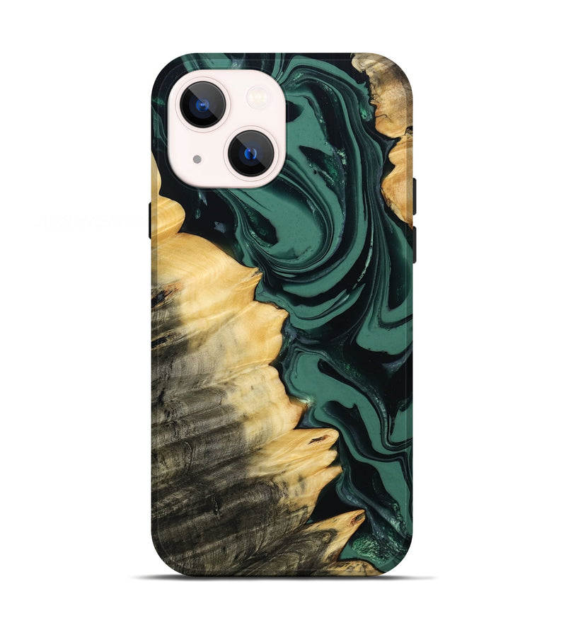 iPhone 13 Wood Live Edge Phone Case - Shianne (Green, 808644)
