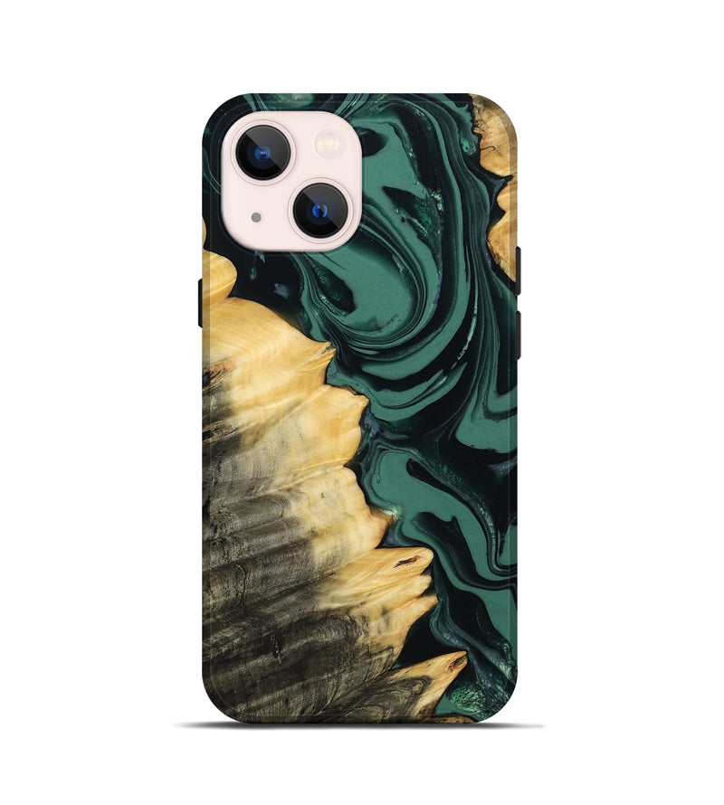 iPhone 13 mini Wood Live Edge Phone Case - Shianne (Green, 808644)
