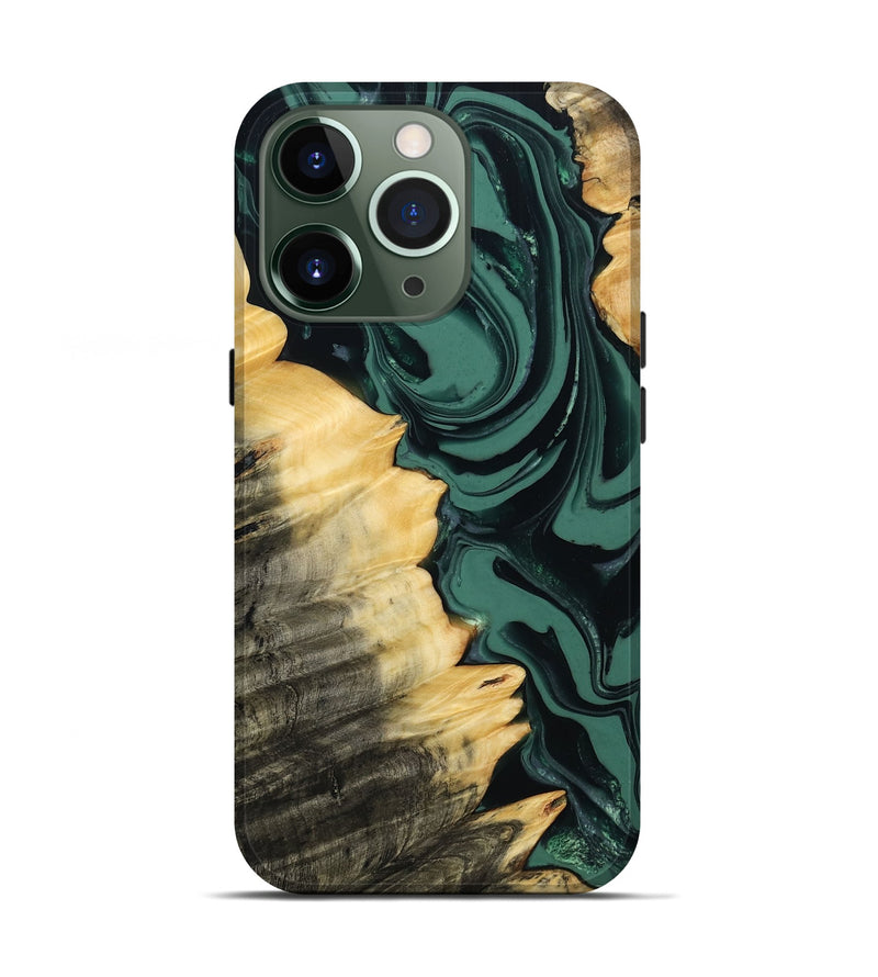 iPhone 13 Pro Wood Live Edge Phone Case - Shianne (Green, 808644)