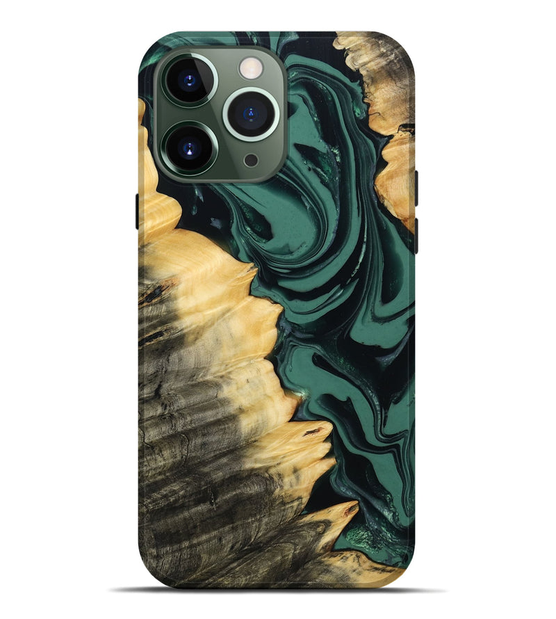 iPhone 13 Pro Max Wood Live Edge Phone Case - Shianne (Green, 808644)