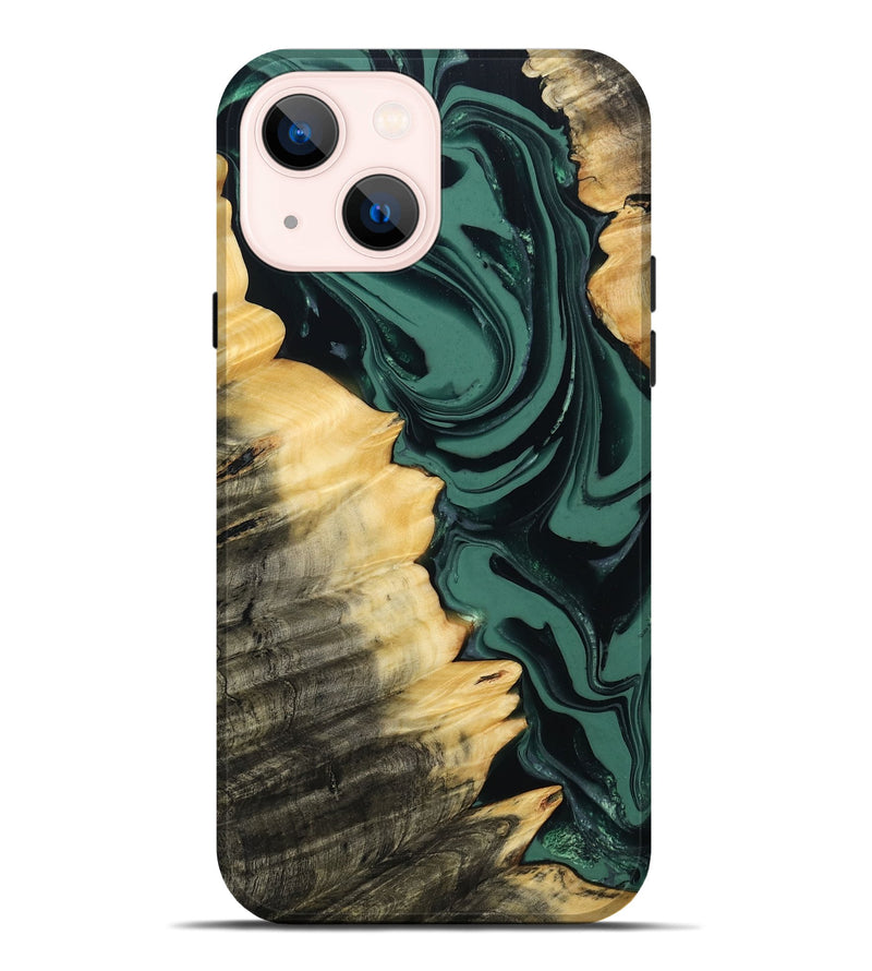 iPhone 14 Plus Wood Live Edge Phone Case - Shianne (Green, 808644)