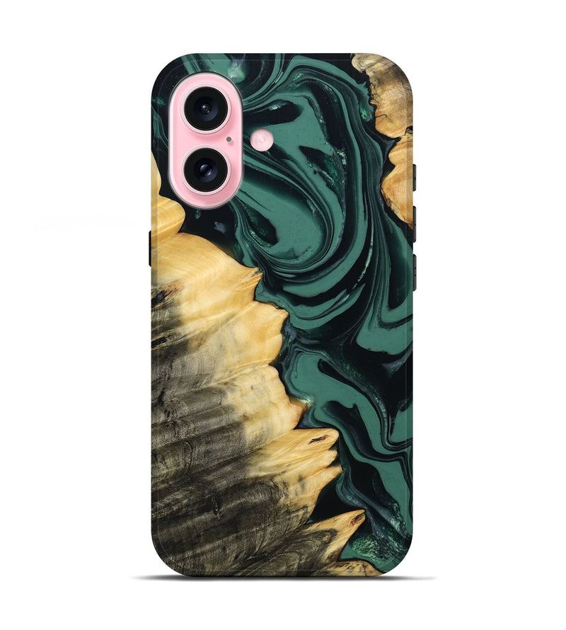 iPhone 17 Wood Live Edge Phone Case - Shianne (Green, 808644)