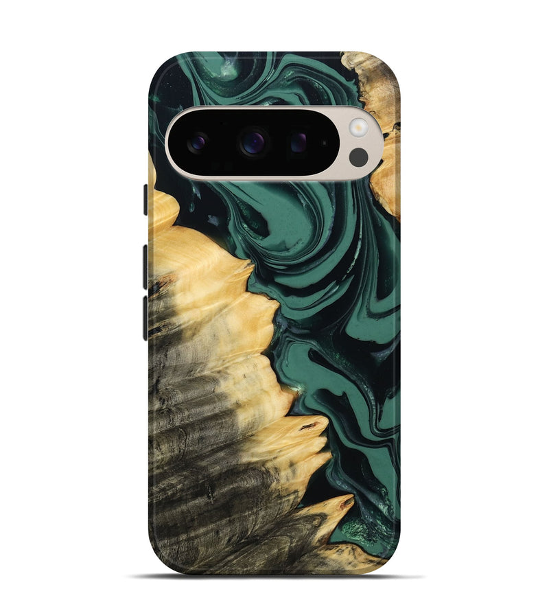 Pixel 10 Pro Wood Live Edge Phone Case - Shianne (Green, 808644)