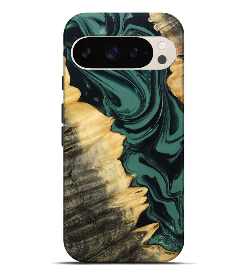 Pixel 9 Pro XL Wood Live Edge Phone Case - Shianne (Green, 808644)