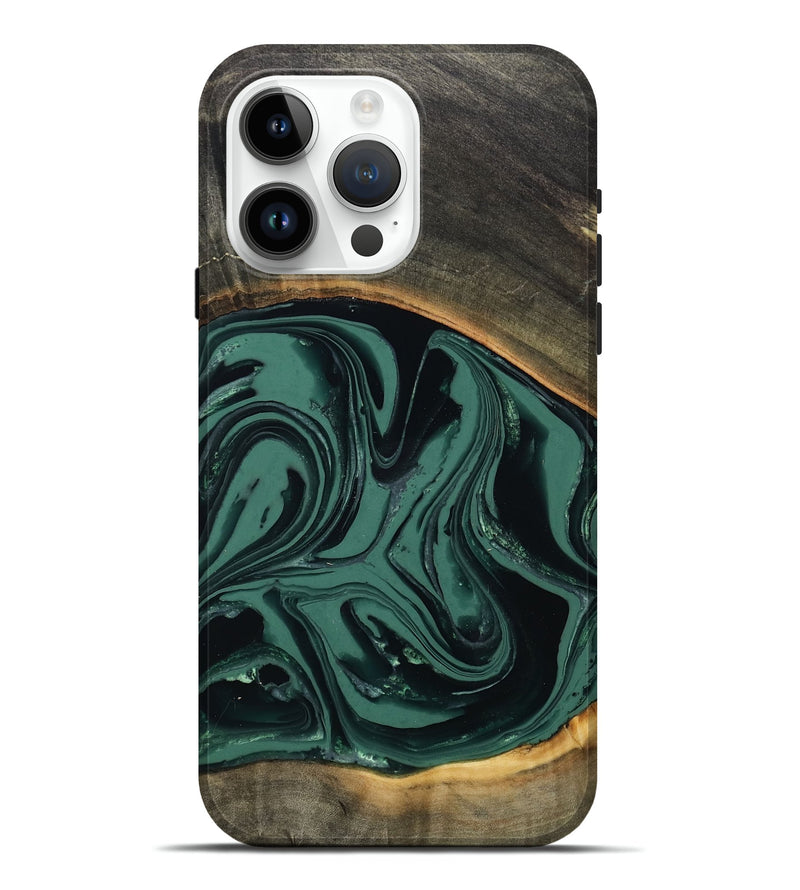 iPhone 15 Pro Max Wood Live Edge Phone Case - Zen (Green, 808645)