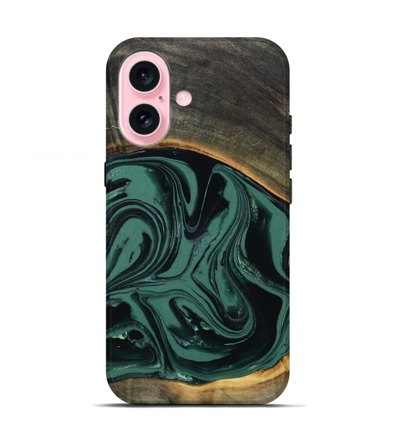 iPhone 17 Wood Live Edge Phone Case - Zen (Green, 808645)