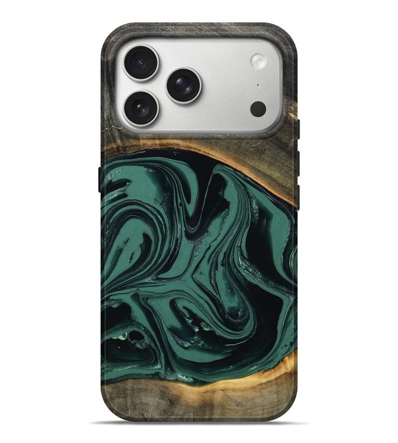 iPhone 17 Pro Max Wood Live Edge Phone Case - Zen (Green, 808645)
