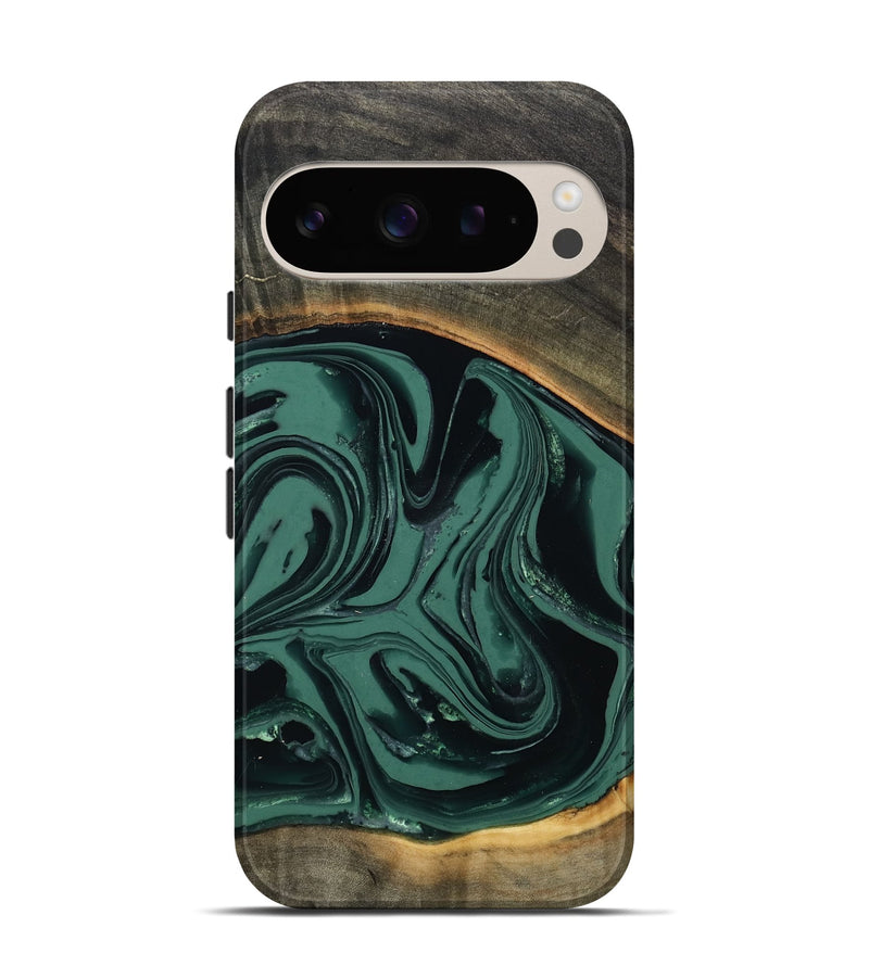 Pixel 9 Wood Live Edge Phone Case - Zen (Green, 808645)