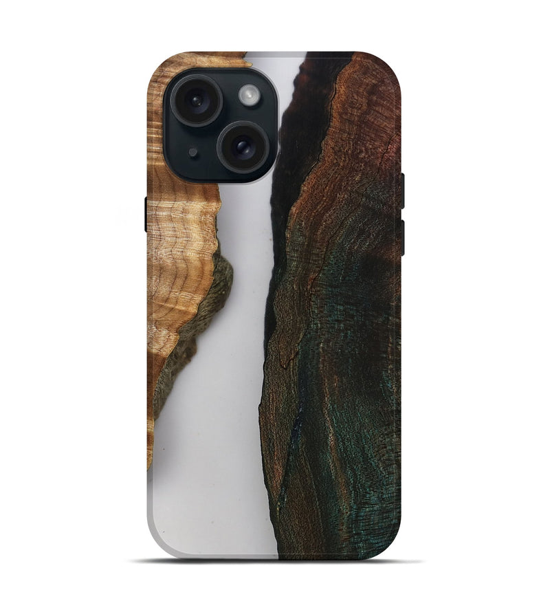 iPhone 15 Wood Live Edge Phone Case - Rob (Clear, 808646)