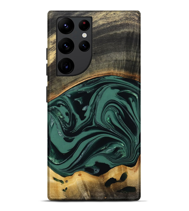 Galaxy S22 Ultra Wood Live Edge Phone Case - Azael (Green, 808647)