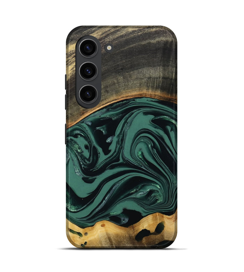 Galaxy S23 Wood Live Edge Phone Case - Azael (Green, 808647)