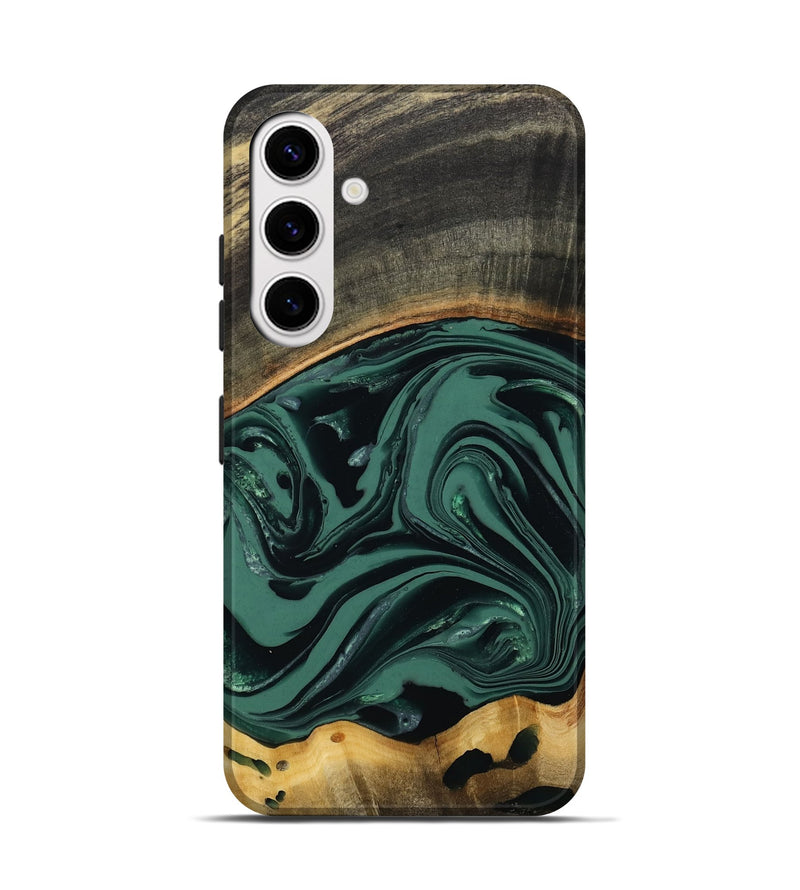 Galaxy S25 Wood Live Edge Phone Case - Azael (Green, 808647)