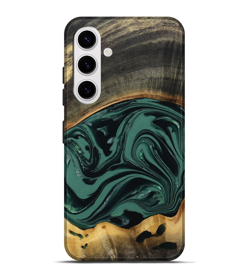 Galaxy S25 Plus Wood Live Edge Phone Case - Azael (Green, 808647)