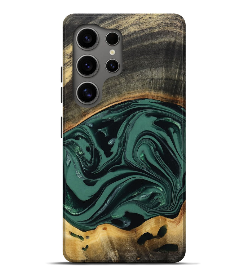 Galaxy S25 Ultra Wood Live Edge Phone Case - Azael (Green, 808647)
