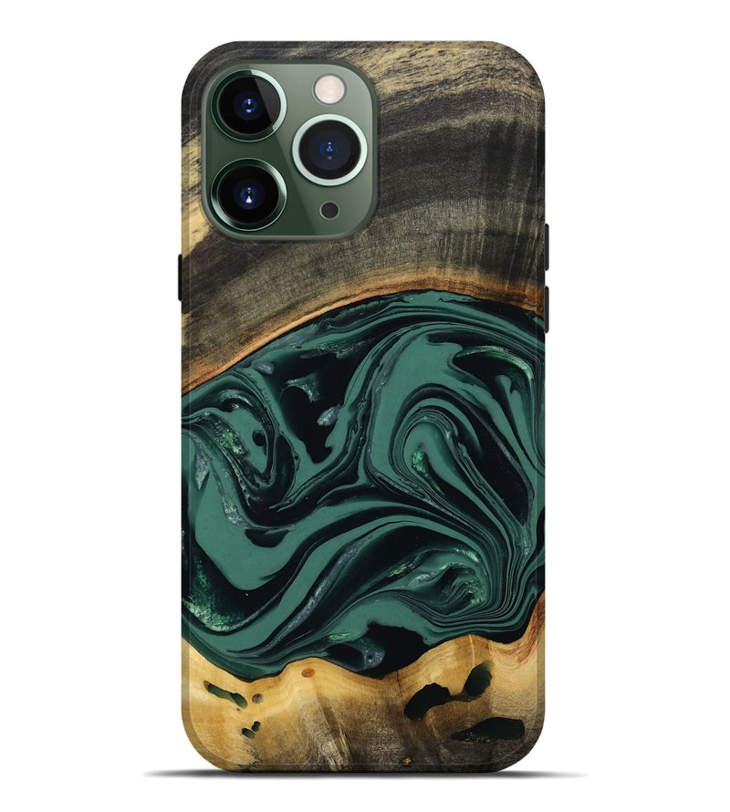 iPhone 13 Pro Max Wood Live Edge Phone Case - Azael (Green, 808647)