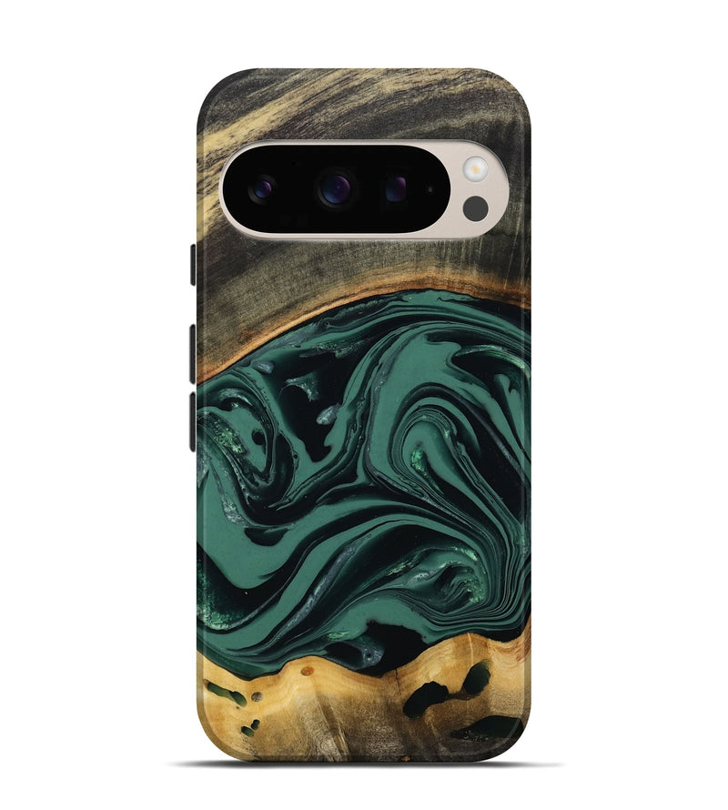 Pixel 10 Pro Wood Live Edge Phone Case - Azael (Green, 808647)