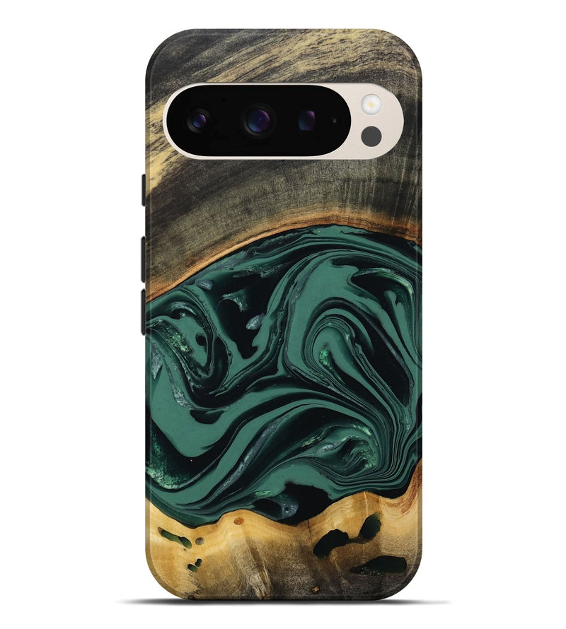 Pixel 9 Pro XL Wood Live Edge Phone Case - Azael (Green, 808647)