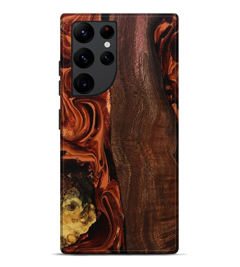 Galaxy S22 Ultra Wood Live Edge Phone Case - Elyssa (Red, 808648)