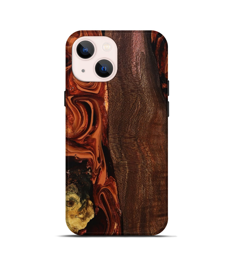 iPhone 13 mini Wood Live Edge Phone Case - Elyssa (Red, 808648)