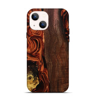 iPhone 14 Wood Live Edge Phone Case - Elyssa (Red, 808648)