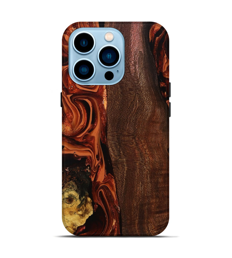 iPhone 14 Pro Wood Live Edge Phone Case - Elyssa (Red, 808648)
