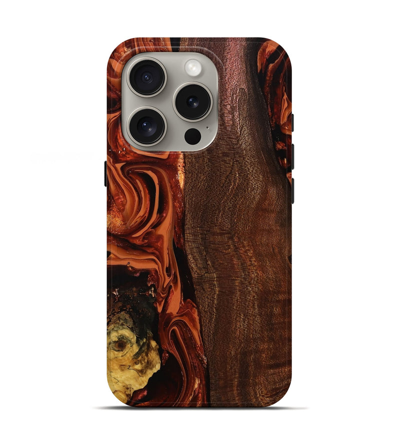 iPhone 16 Pro Wood Live Edge Phone Case - Elyssa (Red, 808648)
