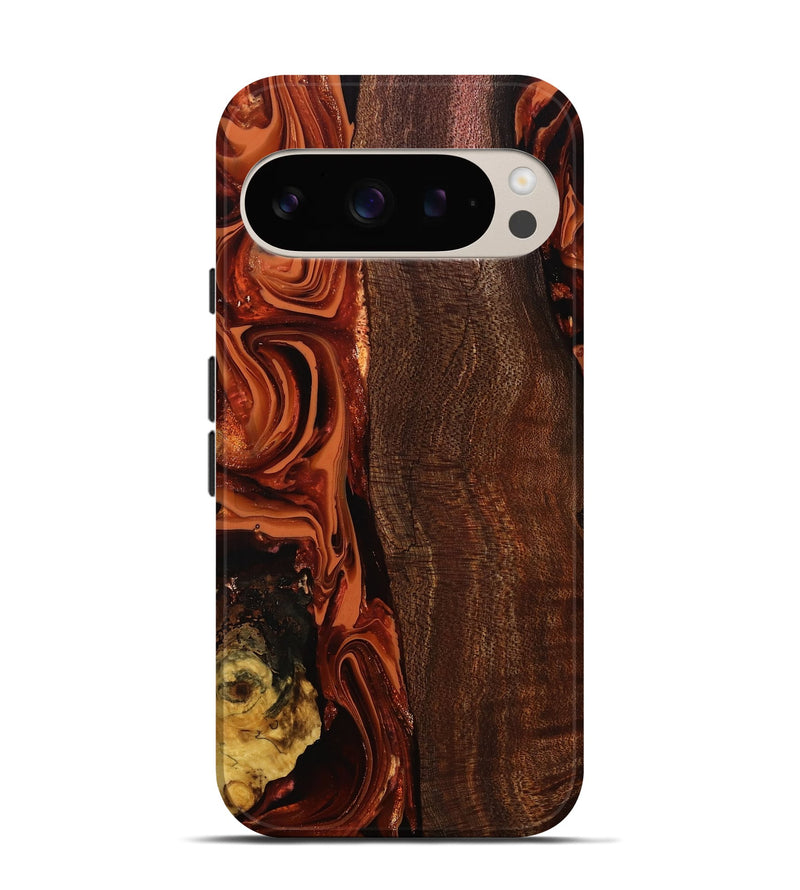 Pixel 9 Wood Live Edge Phone Case - Elyssa (Red, 808648)