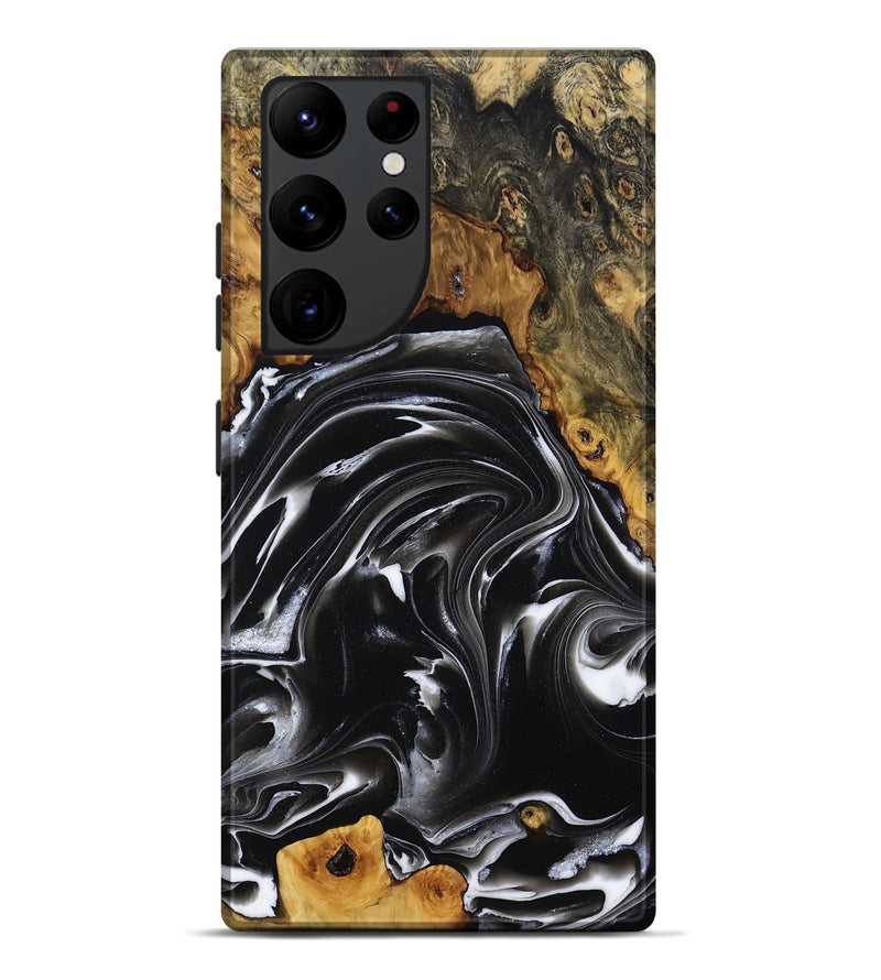 Galaxy S22 Ultra Wood Live Edge Phone Case - Georgia (Black & White, 808649)