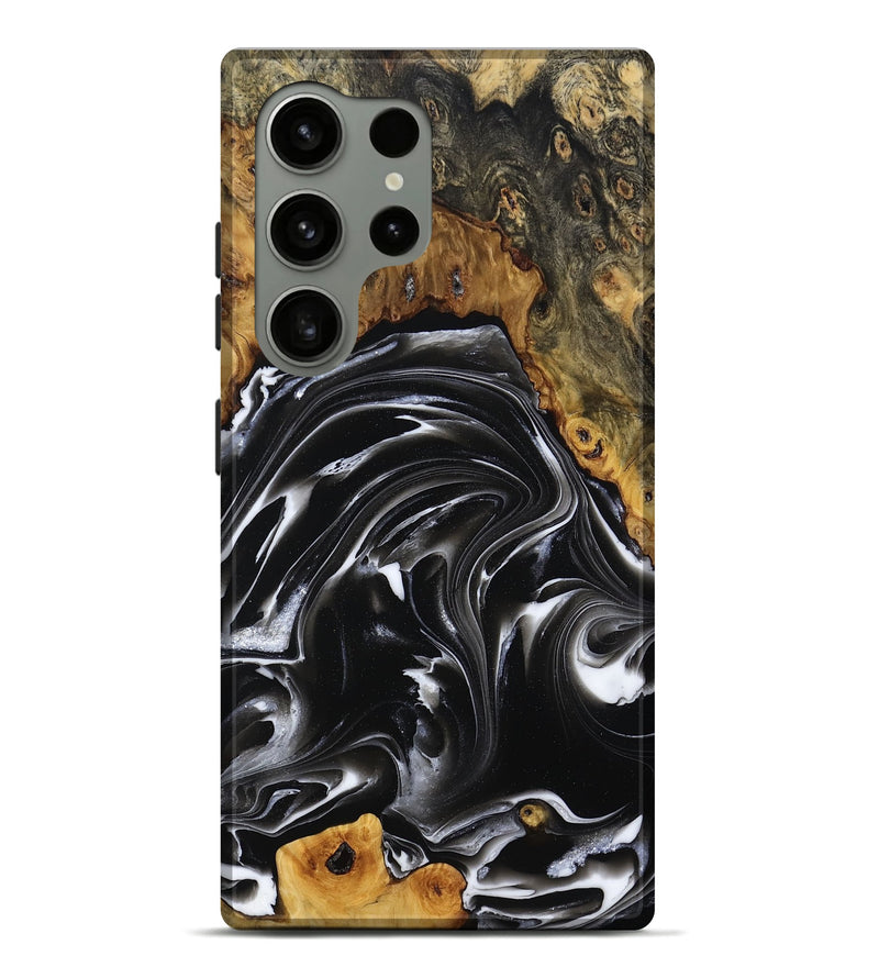 Galaxy S24 Ultra Wood Live Edge Phone Case - Georgia (Black & White, 808649)