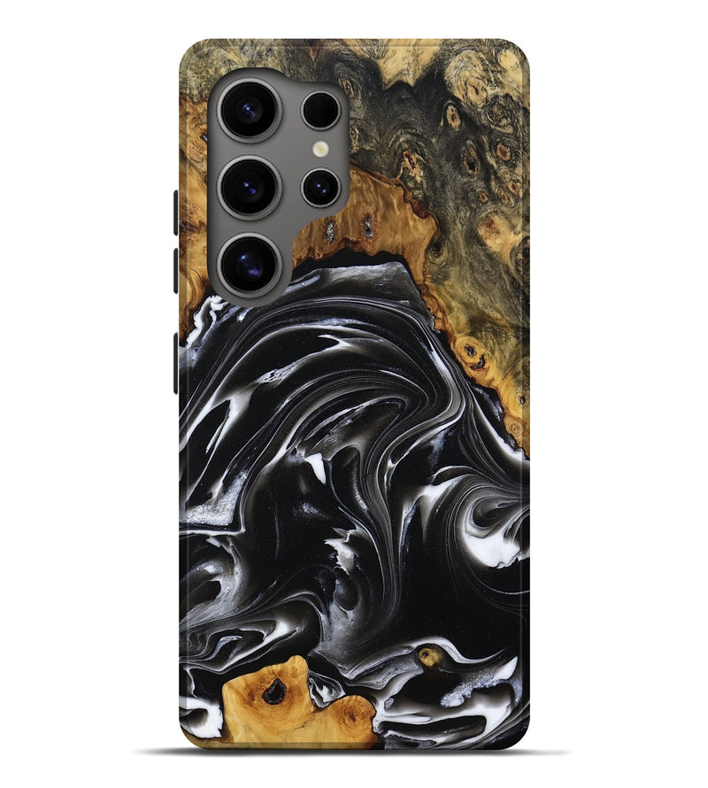 Galaxy S25 Ultra Wood Live Edge Phone Case - Georgia (Black & White, 808649)