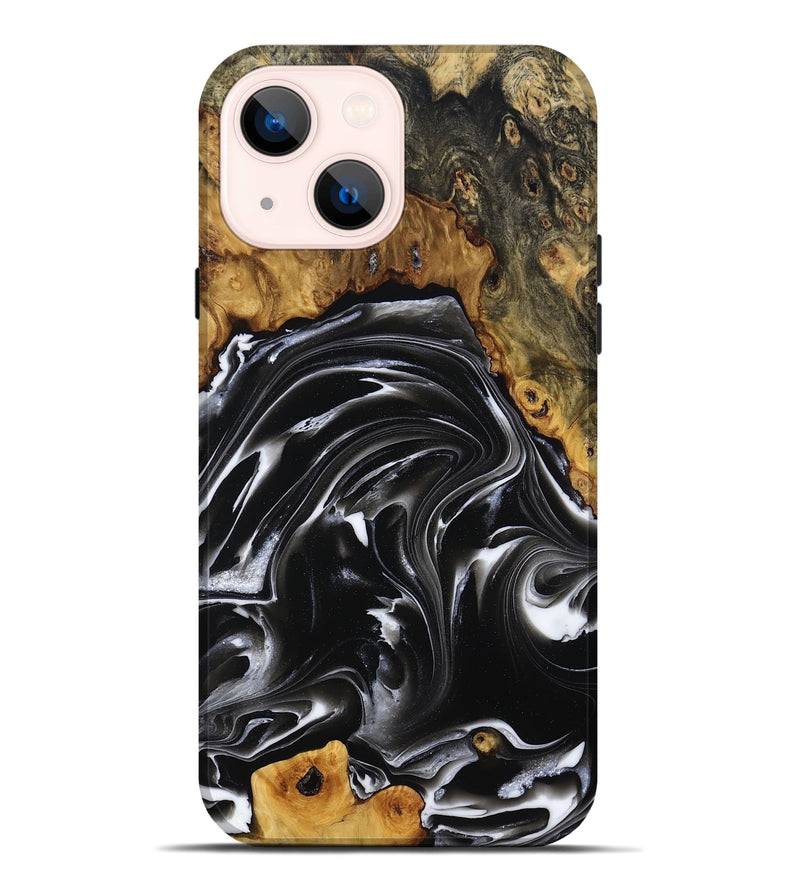 iPhone 14 Plus Wood Live Edge Phone Case - Georgia (Black & White, 808649)