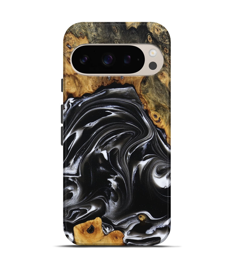 Pixel 9 Pro Wood Live Edge Phone Case - Georgia (Black & White, 808649)