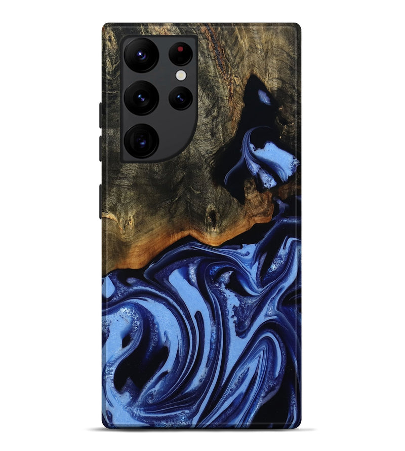 Galaxy S22 Ultra Wood Live Edge Phone Case - Alvin (Blue, 808651)