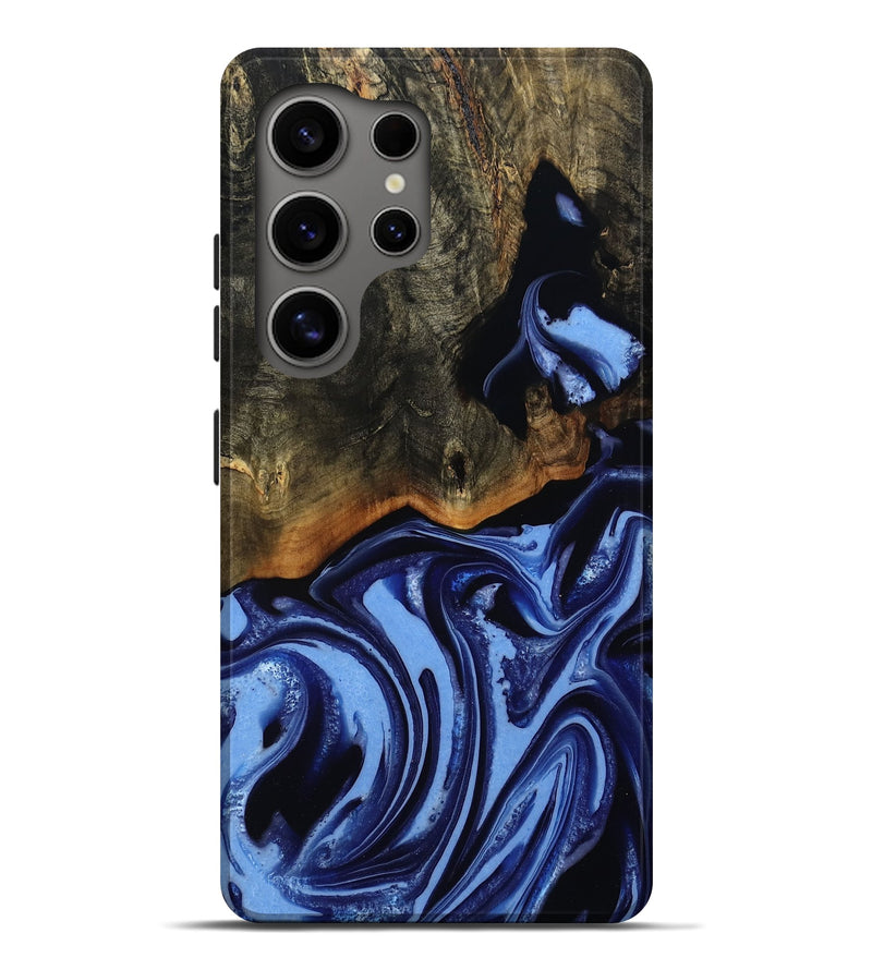 Galaxy S25 Ultra Wood Live Edge Phone Case - Alvin (Blue, 808651)