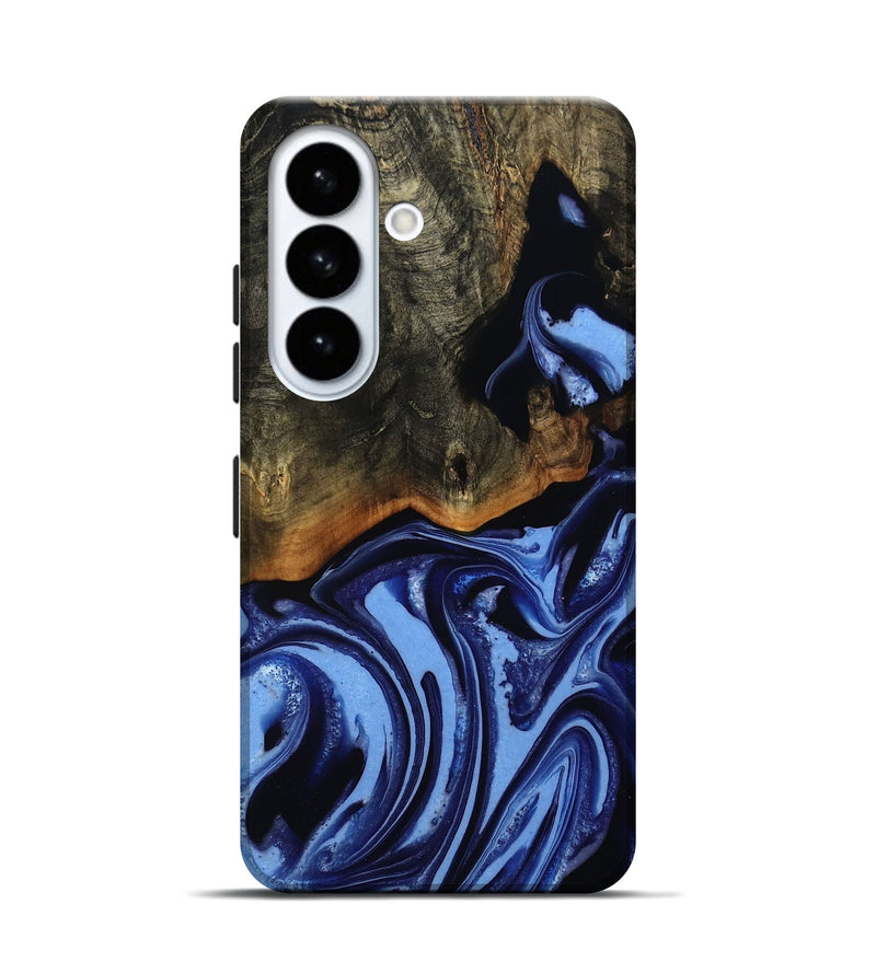 Galaxy S26 Wood Live Edge Phone Case - Alvin (Blue, 808651)