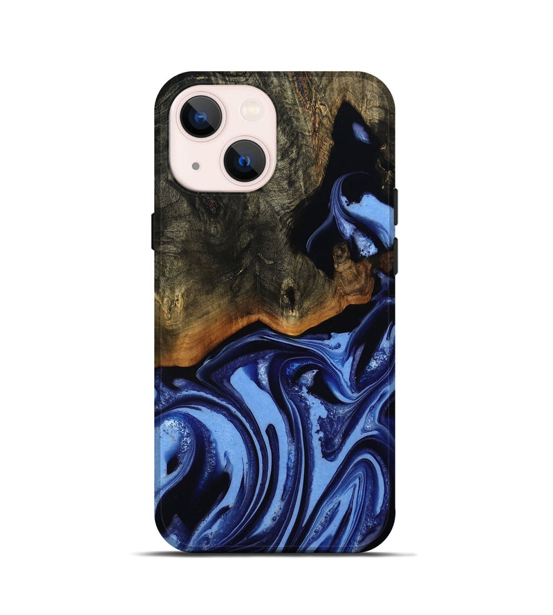 iPhone 13 mini Wood Live Edge Phone Case - Alvin (Blue, 808651)