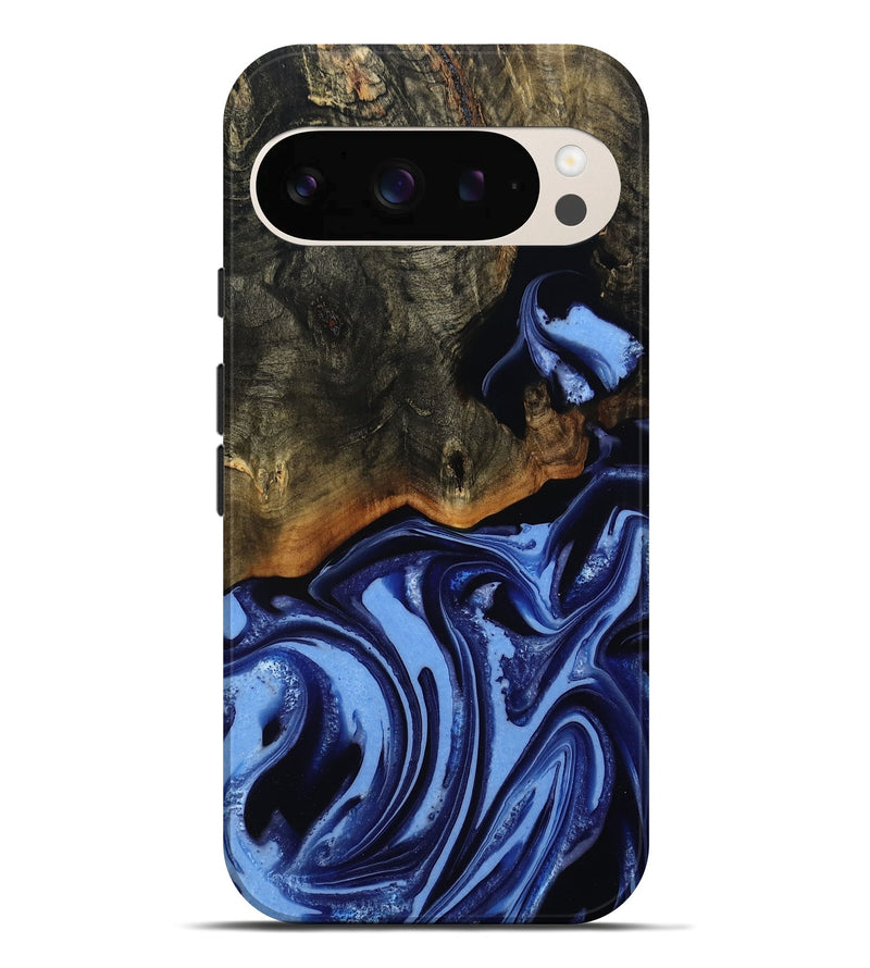 Pixel 10 Pro XL Wood Live Edge Phone Case - Alvin (Blue, 808651)
