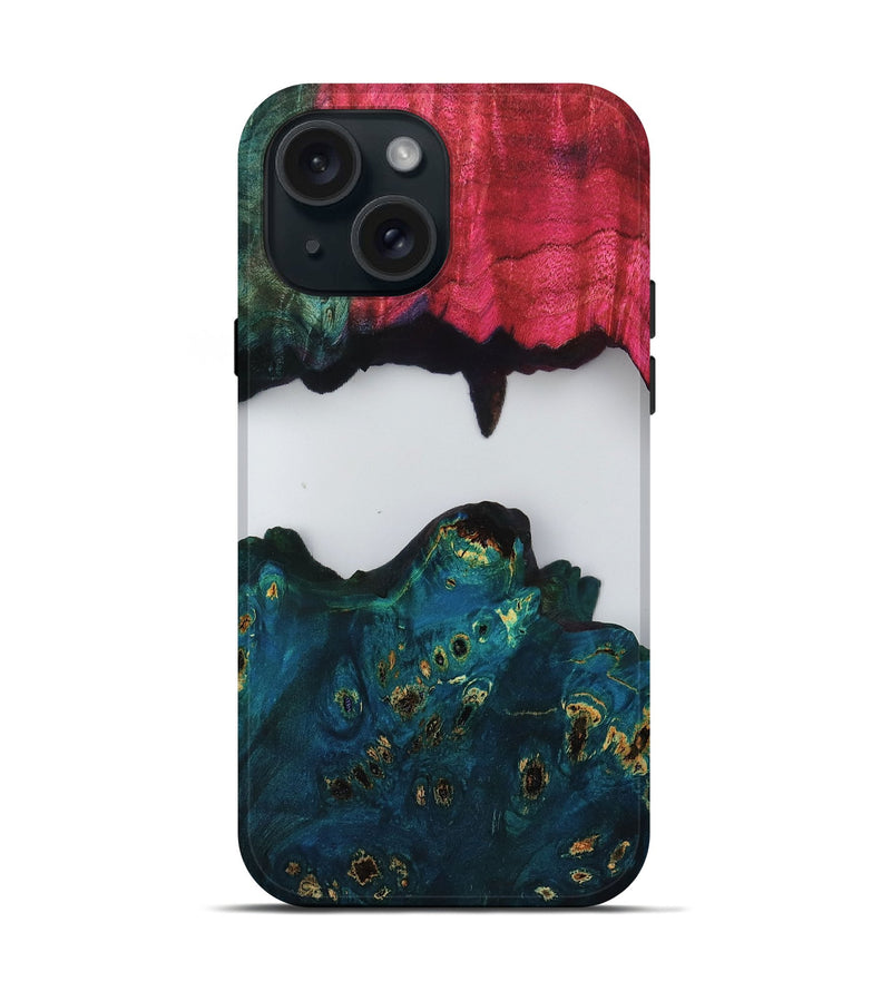 iPhone 15 Wood Live Edge Phone Case - Alene (Clear, 808652)