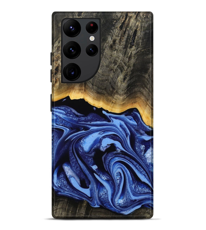 Galaxy S22 Ultra Wood Live Edge Phone Case - Windy (Blue, 808654)