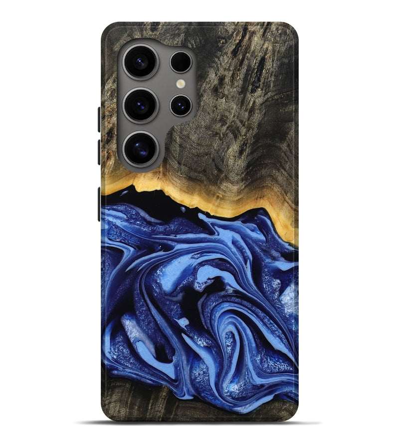 Galaxy S25 Ultra Wood Live Edge Phone Case - Windy (Blue, 808654)