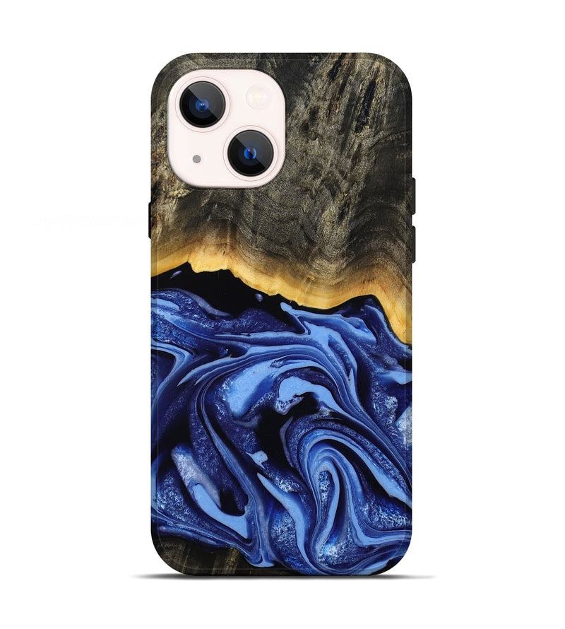 iPhone 13 Wood Live Edge Phone Case - Windy (Blue, 808654)