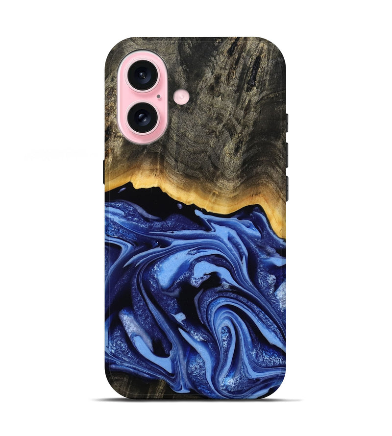iPhone 17 Wood Live Edge Phone Case - Windy (Blue, 808654)