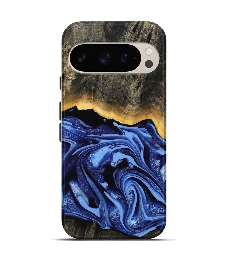 Pixel 9 Wood Live Edge Phone Case - Windy (Blue, 808654)