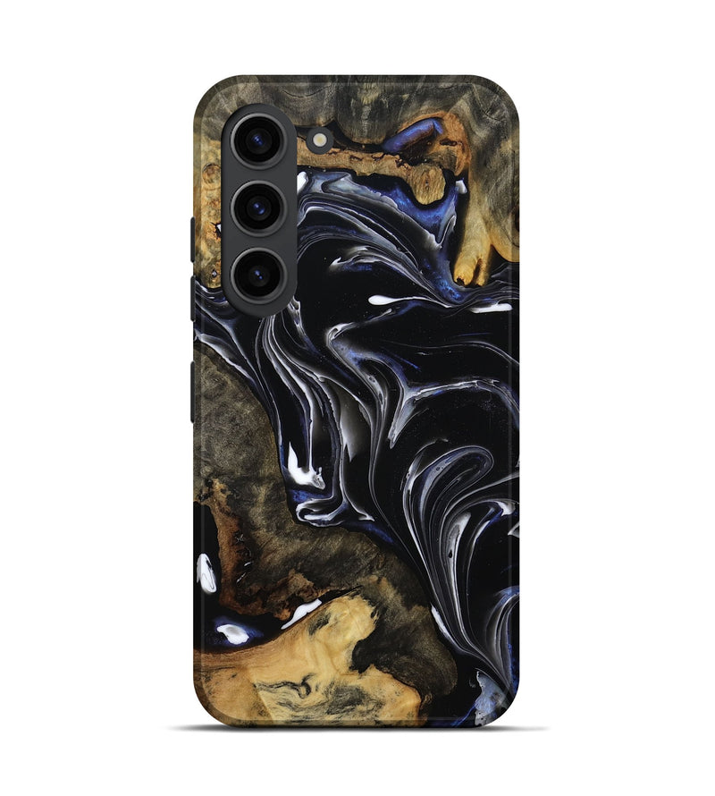 Galaxy S23 Wood Live Edge Phone Case - Maren (Black & White, 808655)