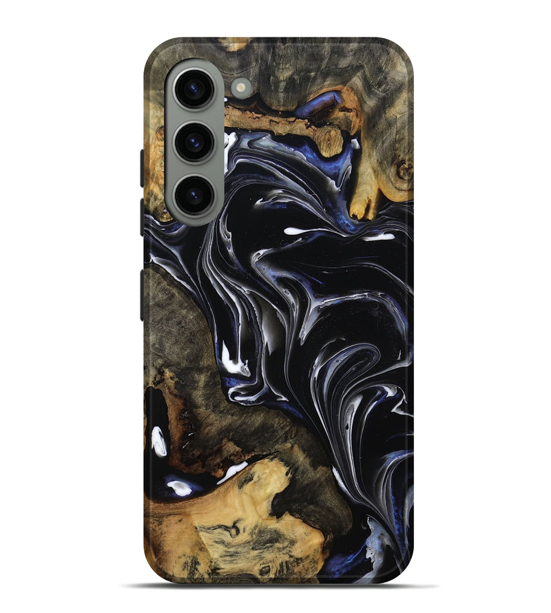 Galaxy S23 Plus Wood Live Edge Phone Case - Maren (Black & White, 808655)