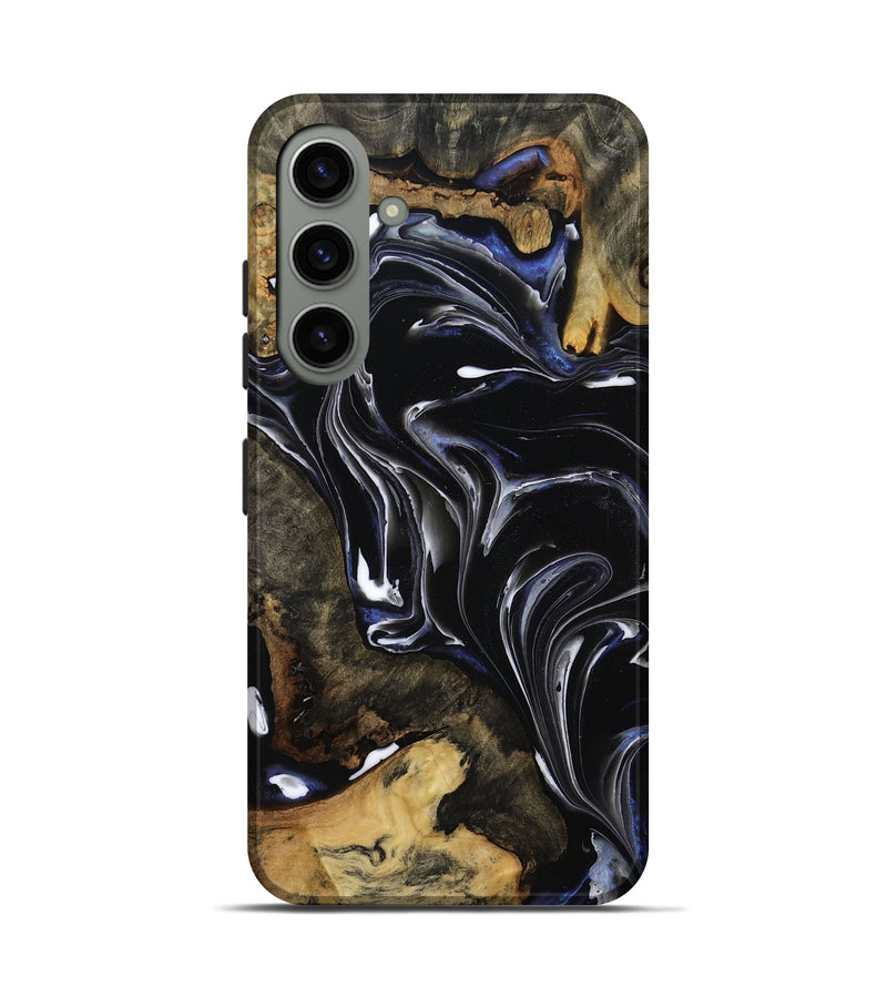 Galaxy S24 Wood Live Edge Phone Case - Maren (Black & White, 808655)