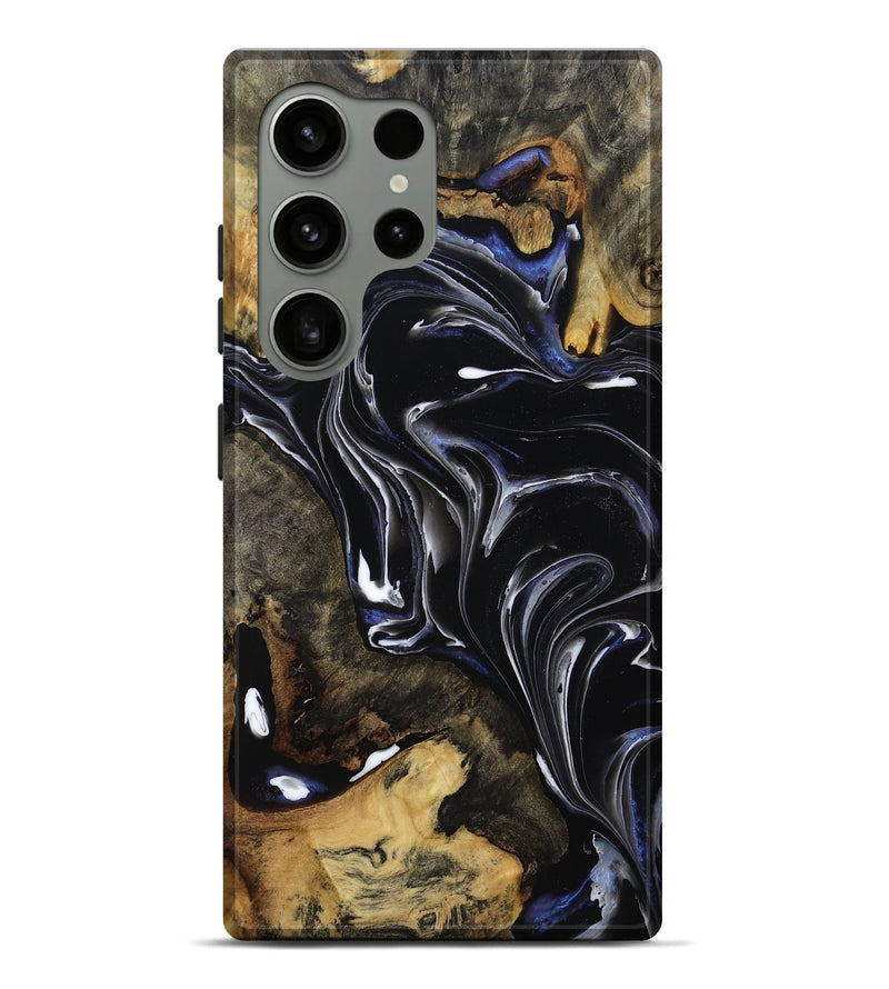 Galaxy S24 Ultra Wood Live Edge Phone Case - Maren (Black & White, 808655)